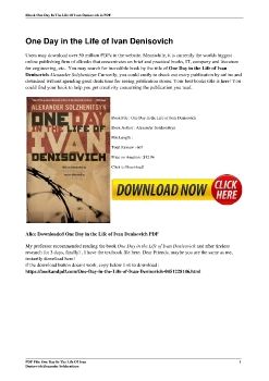 One Day in the Life of Ivan DenisovichAlexander Solzhenitsyn