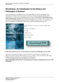 Worldviews: An Introduction to the History and Philosophy of ScienceRichard DeWitt