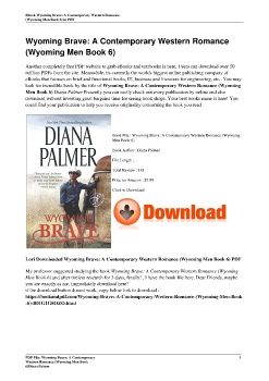 Wyoming Brave: A Contemporary Western Romance (Wyoming Men Book 6)Diana Palmer