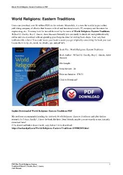 World Religions: Eastern TraditionsWillard G. Oxtoby, Roy C. Amore, Amir Hussain