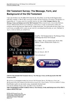 Old Testament Survey: The Message, Form, and Background of the Old TestamentWilliam Sanford LaSor, David Allan Hubbard, Frederic William Bush (Hardcover)