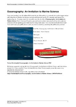 Oceanography: An Invitation to Marine ScienceTom S. Garrison