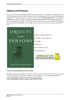 Objects and PersonsTrenton Merricks