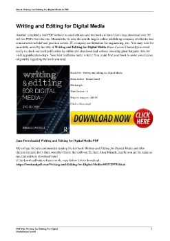Writing and Editing for Digital MediaBrian Carroll