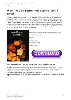 WP32 - The Older Beginner Piano Course - Level 1 – BastienJames Bastien