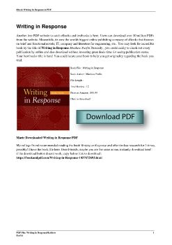 Writing in ResponseMatthew Parfitt