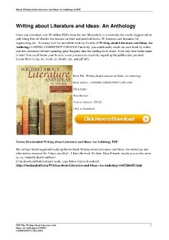 Writing about Literature and Ideas: An AnthologyLANSING COMMUNITY COLLEGE