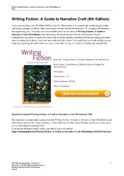 Writing Fiction: A Guide to Narrative Craft (9th Edition)Janet Burroway, Elizabeth Stuckey-French, Ned Stuckey-French
