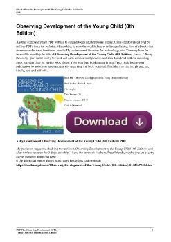 Observing Development of the Young Child (8th Edition)Janice J. Beaty