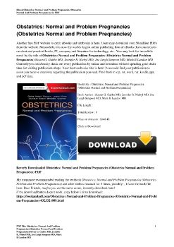 Obstetrics: Normal and Problem Pregnancies (Obstetrics Normal and Problem Preqnancies)Steven G. Gabbe MD, Jennifer R. Niebyl MD, Joe Leigh Simpson MD, Mark B Landon MD