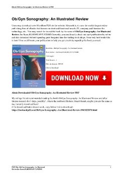 Ob/Gyn Sonography: An Illustrated ReviewJim Baun;BS;RDMS;RVT;FSDMS