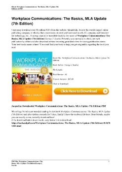 Workplace Communications: The Basics, MLA Update (7th Edition)George J. Searles