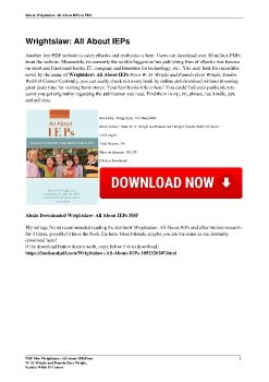 Wrightslaw: All About IEPsPeter W. D. Wright and Pamela Darr Wright, Sandra Webb O'Connor