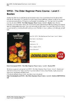 WP33 - The Older Beginner Piano Course - Level 2 - BastienJames Bastien