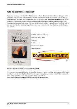Old Testament TheologyPaul R. House