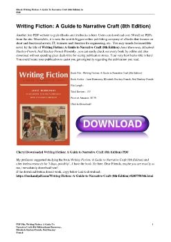 Writing Fiction: A Guide to Narrative Craft (8th Edition)Janet Burroway, Elizabeth Stuckey-French, Ned Stuckey-French