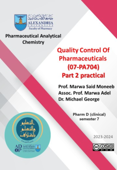 Quality control of pharmaceuticals (07-PA 704) practical