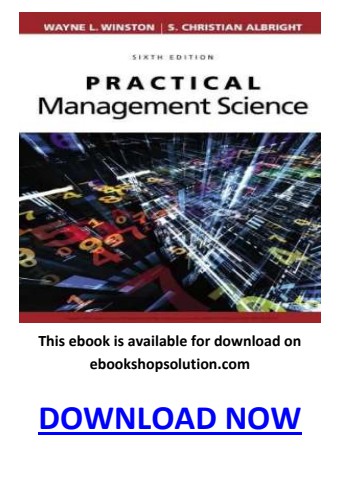 Practical Management Science 6th Edition PDF