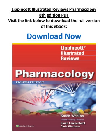 Lippincott Illustrated Reviews Pharmacology 8th edition PDF