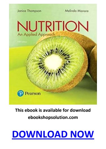 Nutrition An Applied Approach 5th Edition PDF 