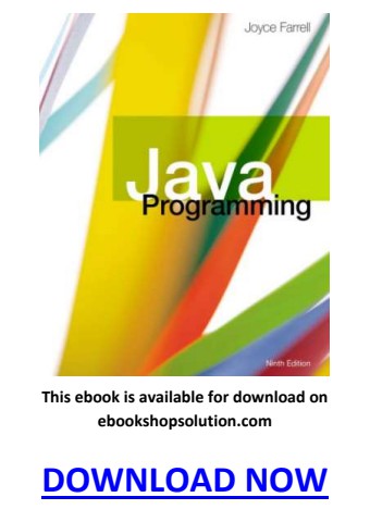 Java Programming 9th Edition PDF