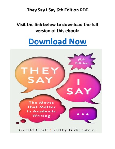 They Say I Say 6th Edition.PDF