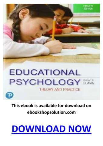 Educational Psychology Theory and Practice 12th Edition PDF