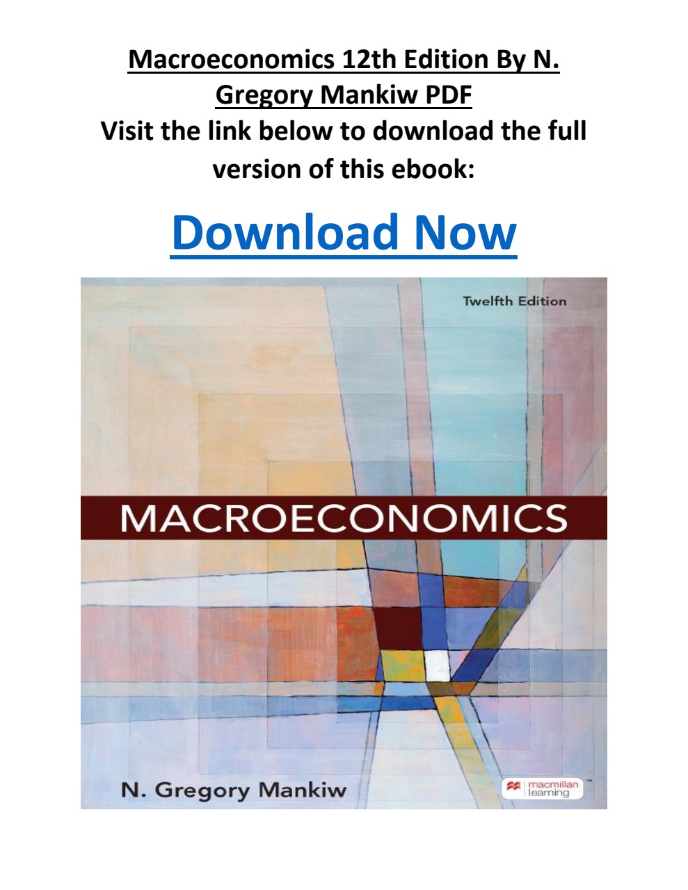 Macroeconomics 12th Edition By N. Gregory Mankiw PDF