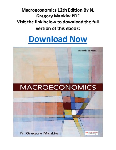 Macroeconomics 12th Edition By N. Gregory Mankiw PDF