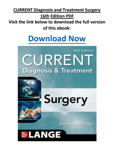 CURRENT Diagnosis and Treatment Surgery 16th Edition PDF