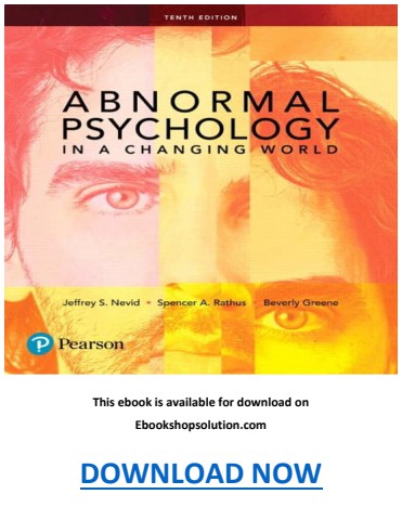 Abnormal Psychology in a Changing World 10th Edition PDF