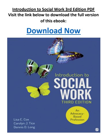 Introduction to Social Work 3rd Edition PDF