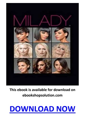 Milady Standard Cosmetology 13th Edition PDF eBook