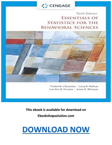 Essentials of Statistics for the Behavioral Sciences 10th Edition PDF
