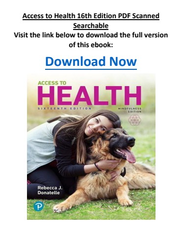 Access to Health 16th Edition PDF Scanned Searchable