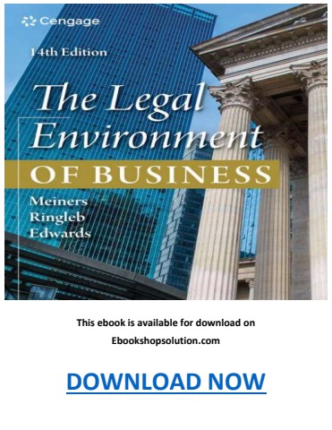 The Legal Environment of Business 14th Edition PDF