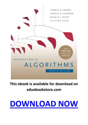 Introduction to Algorithms 4th Edition PDF By Thomas H. Cormen