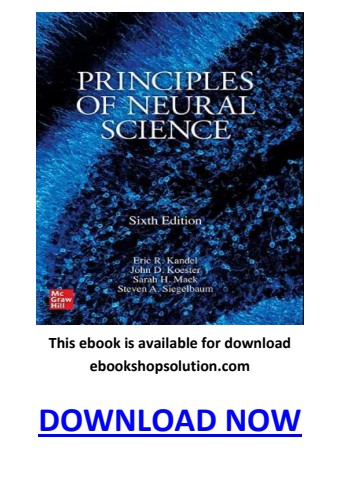 kandel principles of neural science 6th edition pdf