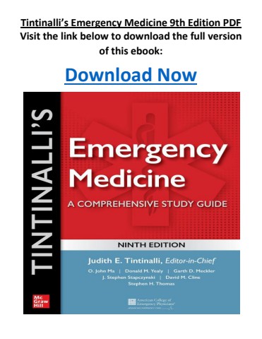 Tintinalli’s Emergency Medicine 9th Edition PDF