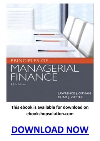 Principles of Managerial Finance 13th Edition PDF