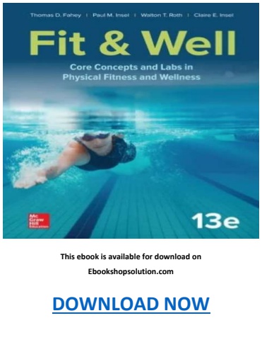 Fit and Well Core Concepts 13th Edition Pdf