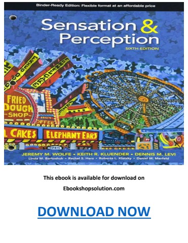 Sensation and Perception 6th Edition Levi Kluender Wolfe  PDF