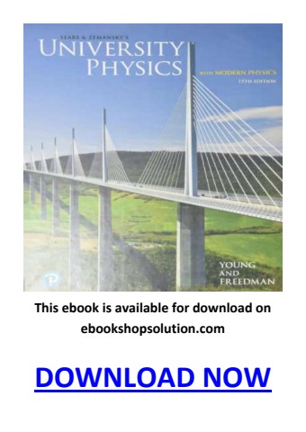 University Physics with Modern Physics 15th Edition PDF