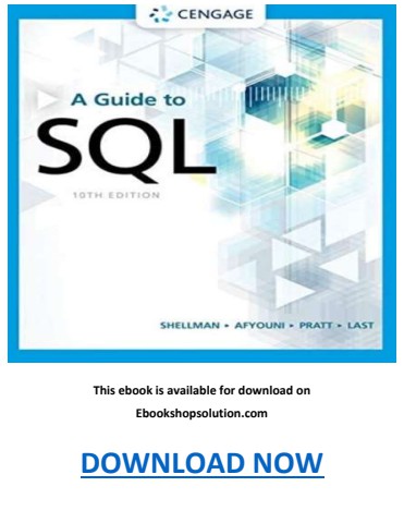 A Guide to SQL 10th Edition PDF