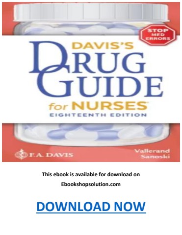 Davis’s Drug Guide for Nurses 18th Edition PDF 978-1719646406