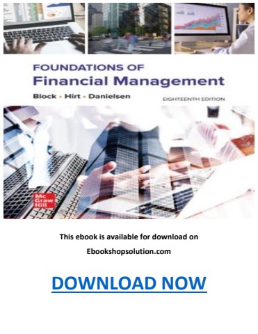 Foundations of Financial Management 18th Edition PDF