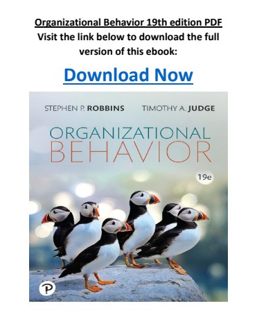 Organizational Behavior 19th edition PDF