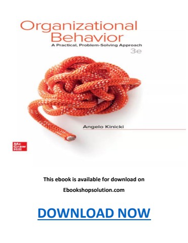 Organizational Behavior A Practical, Problem-Solving Approach 3rd Edition PDF