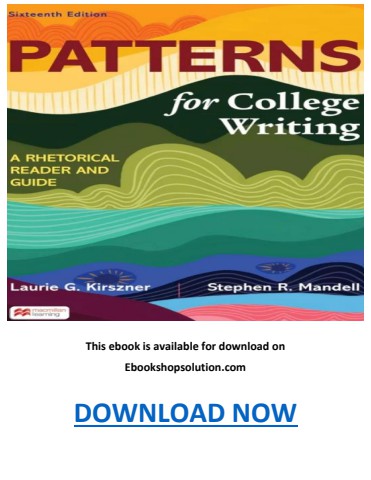 Patterns for College Writing 16th Edition PDF