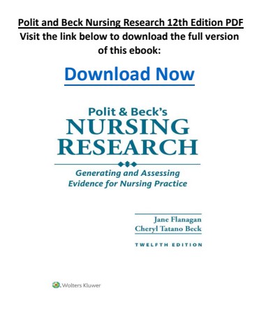 Polit and Beck Nursing Research 12th Edition PDF